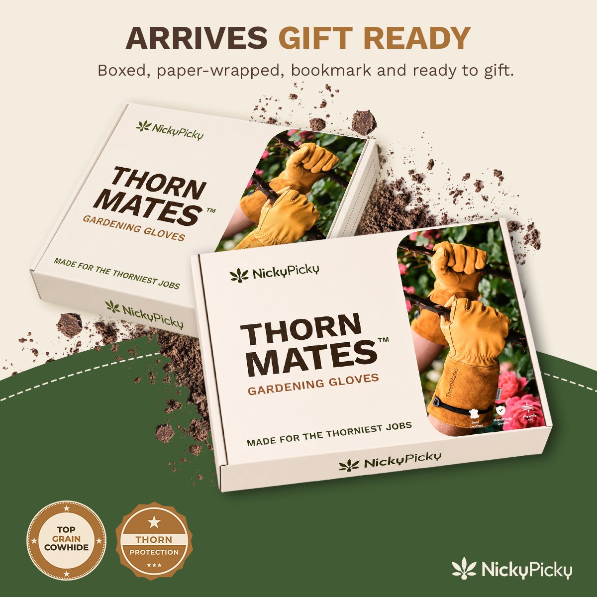ThornMates gloves in their NickyPicky gift box