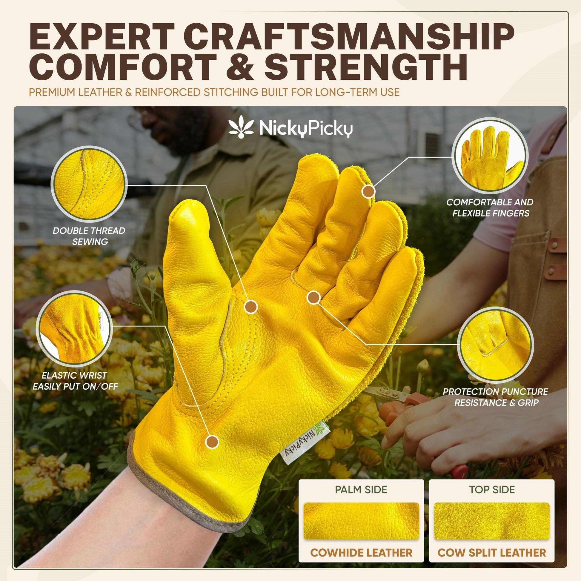 SoilMates Thorn-Proof Gardening Gloves.