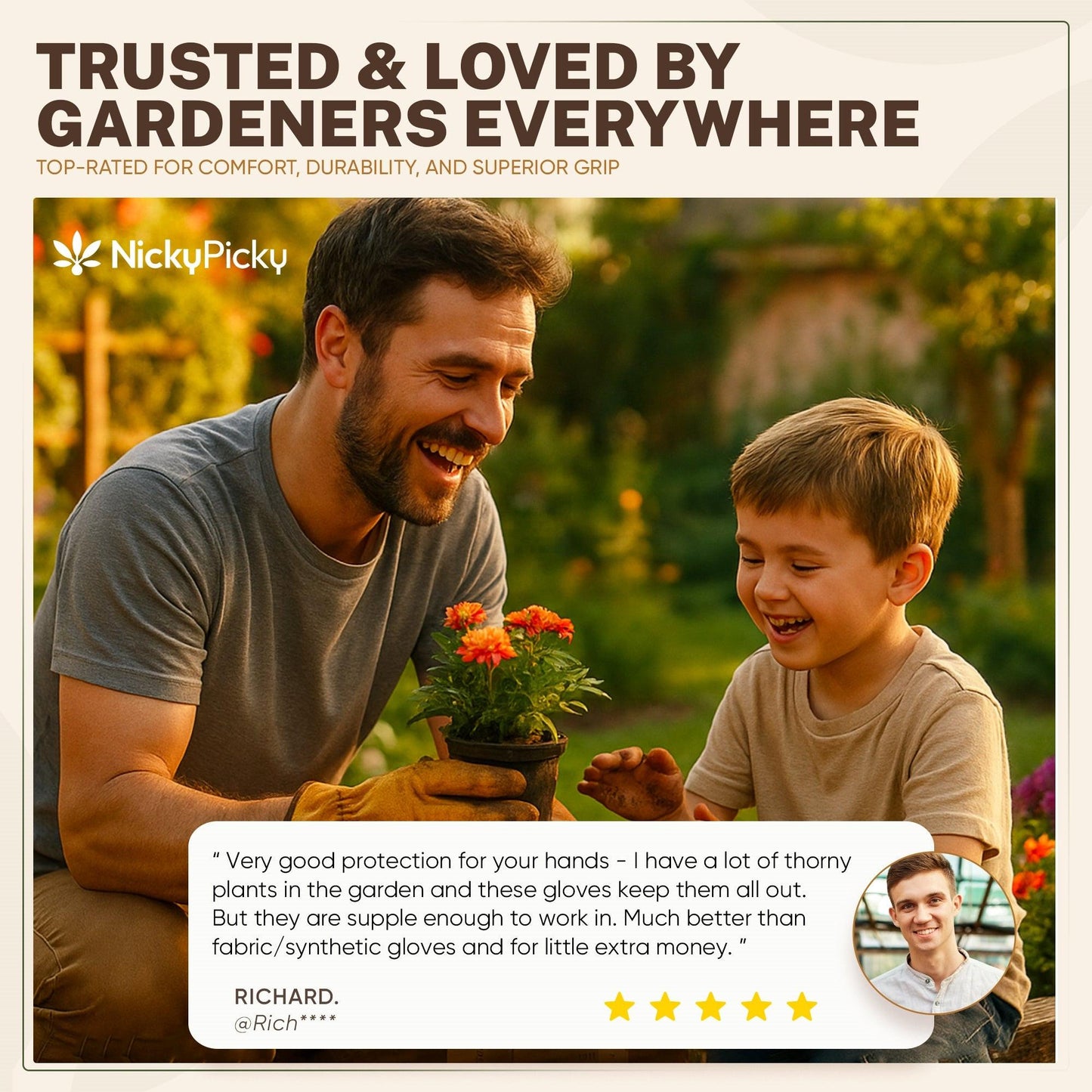 SoilMates Thorn-Proof Gardening Gloves.